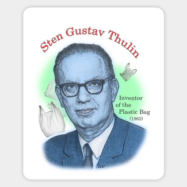 Sten Gustav Thulin, Inventor of the Plastic Bag Sticker by eedeeo